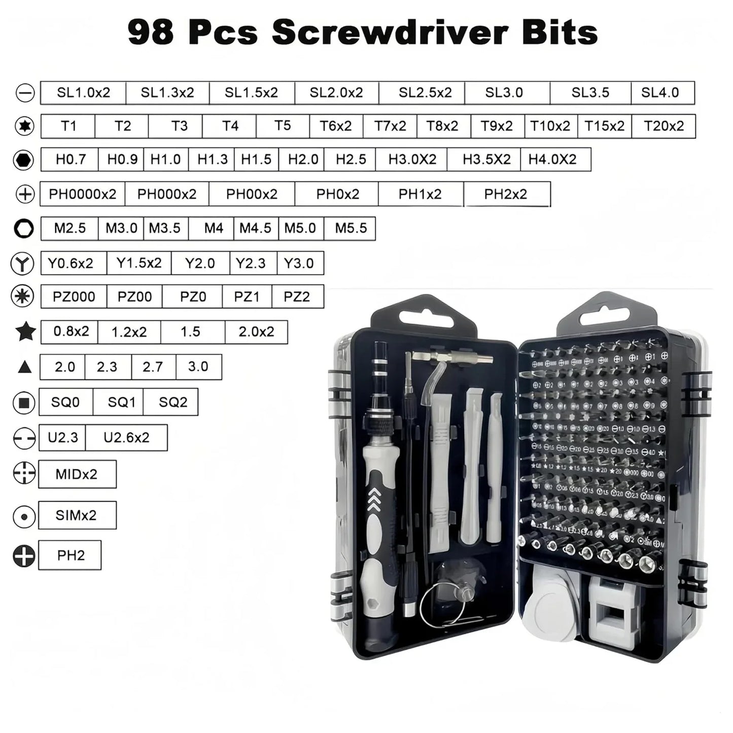 115-in-1 Precision Screwdriver Kit - Professional Repair Tool Set for Electronics Phone Watch and Auto Maintenance