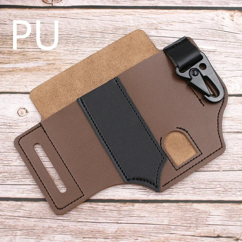 Leather Multitool Sheath - EDC Pocket Organizer Pouch for Leatherman Tools Camping Gear