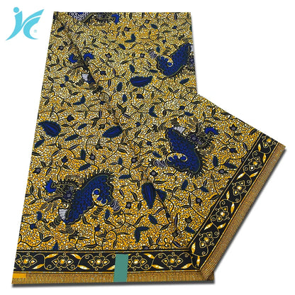 Classic African Wax Fabric - 100% Cotton Soft Ankara Pagne for Women's Dresses