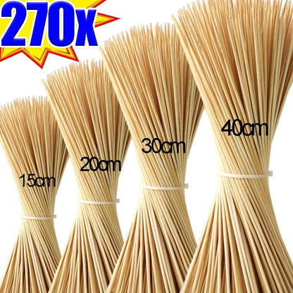 Bamboo Food Skewer Sticks - 270/90PCS Disposable Wooden BBQ Sticks for Party Buffet Fruit Grill & Catering Use