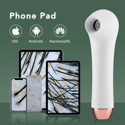 Wireless Dermatoscope Skin Analyzer — 1000X WiFi Magnifier for Scalp & Facial Skin Diagnostics