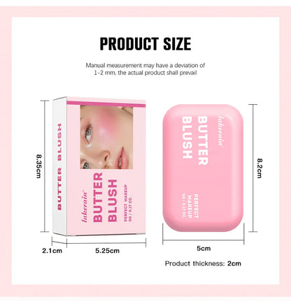 Professional Makeup Powder Blush - 12HR Wear, Vegan Formula, Pink Cream Blusher Palette for Face Cosmetics