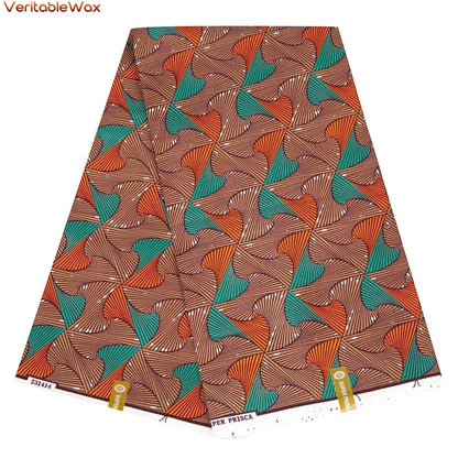 African Ankara Double Print Batik Fabric - Real Wax Patchwork Textile for DIY Sewing, Wedding Dresses & Crafts