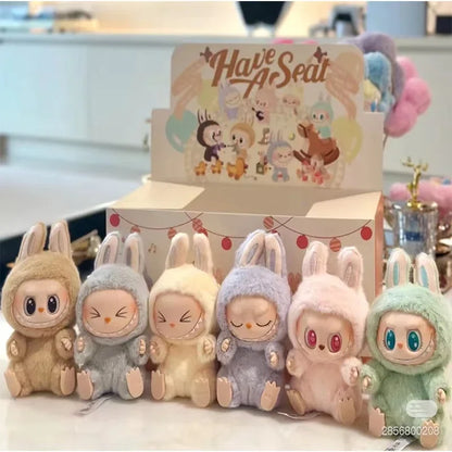 1:1 High-Quality Macaron 2nd The Monsters Labubu Sitting Party Vinyl Plush Blind Box Doll Gift
