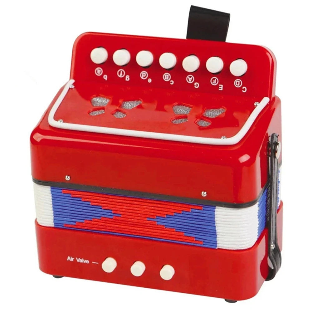Kids Mini 7-Key 2-Bass Accordion - Creative Toy Musical Instrument Gift for Beginners