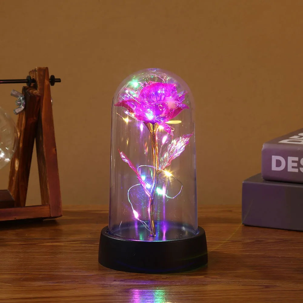 LED Enchanted Galaxy Rose with Fairy Lights — Eternal Beauty Rose in Dome for Valentine’s, Wedding & Mother’s Day