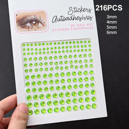 5D Face Diamond Gem Stickers - Colorful Rhinestone Body Makeup Tattoo for Festival, Nail Art & DIY Bling Style