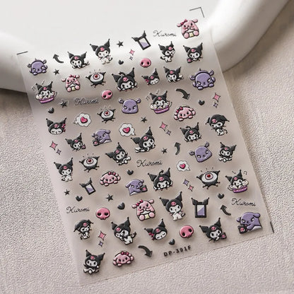 Cute Snoopy 5D Nail Stickers – Cartoon Anime Nail Art Decoration