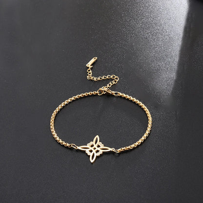 Witchcraft Witch Knot Necklace - Irish Trinity Knot Triple Spiral Pendant, Stainless Steel Ankh Cross Pentagram Amulet Jewelry