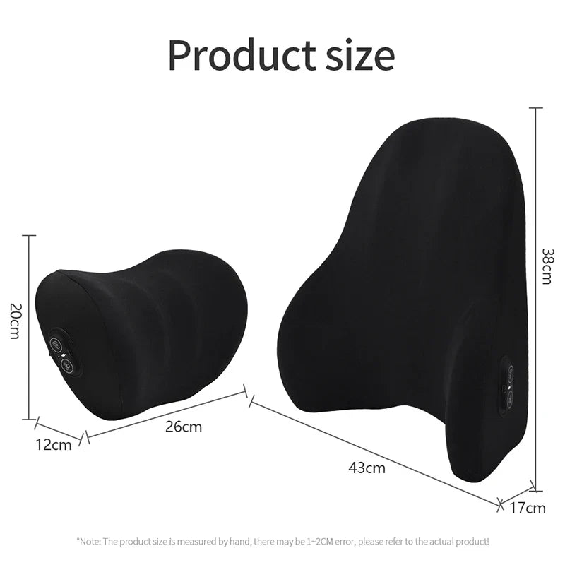 Electric Car Lumbar & Neck Massage Pillow | Single Headrest Vibration Cushion for Seat Support