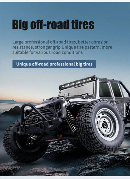 1:16 4WD RC Car – 70KM/H High-Speed Drift Monster Truck with LED, Remote Control, 4x4 for Kids, WLtoys 144001