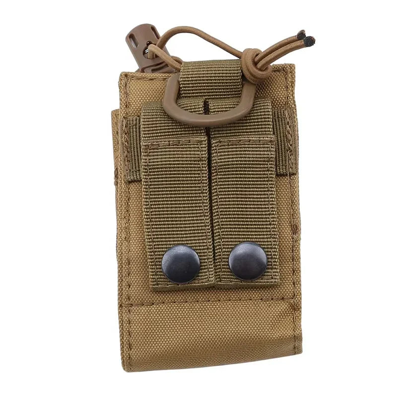 DIZETION Tactical Radio Pouch - MOLLE Nylon Walkie Talkie Holder & Hunting Interphone Hanging Bag