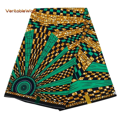African Ankara Wax Print Fabric - 100% Cotton Real Wax African Patchwork Material for Dresses A-29