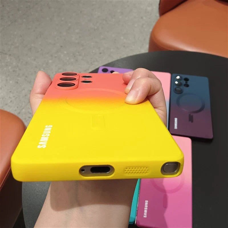 Gradient Color Lens Film Case for Samsung Galaxy S26/S25 FE/S24/S23/S22/S21/S20 Ultra Plus - Soft Silicone Camera Protection Cover