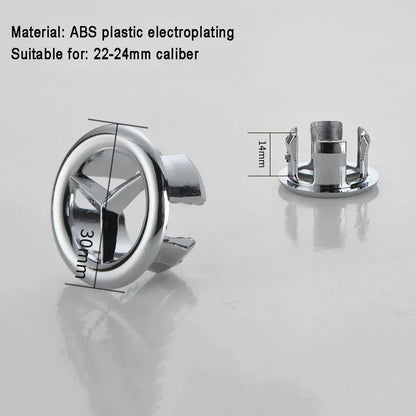 Brass Bathroom Sink Overflow Cover Cap – Chrome Trim Basin Faucet Hole Ring Insert Replacement, Bathroom Accessories for Universal Fit & Easy Installation