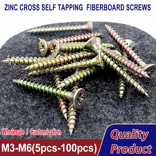 M3-M6 Zinc Phillips Countersunk Screws - Self-Tapping Drywall, Wood & Chipboard Screws