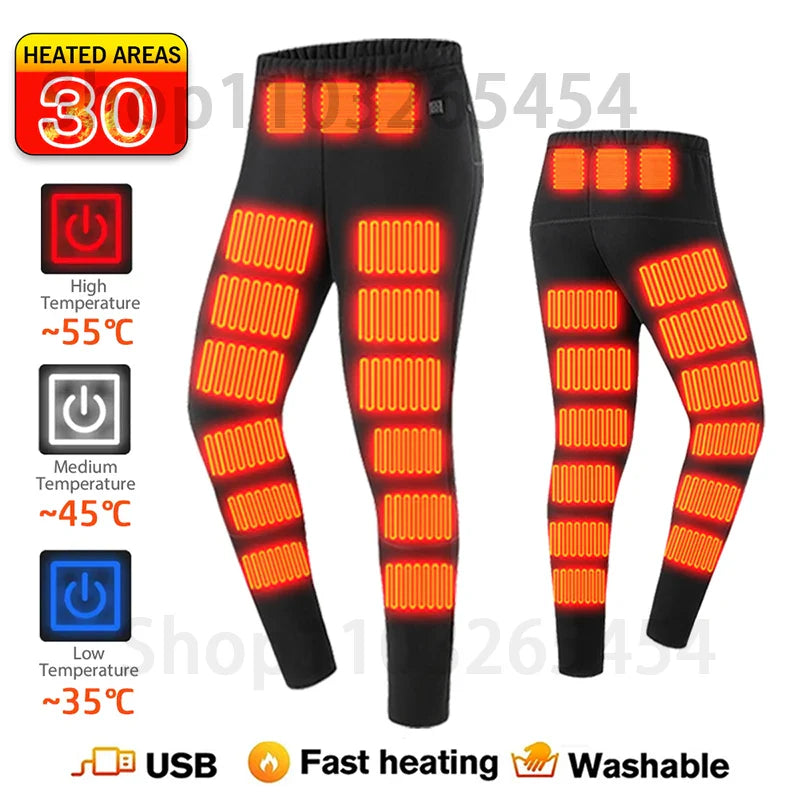 52-Zone USB Heated Winter Underwear for Men & Women – Thermal Electric Heating Jacket and Winter Clothing Accessories