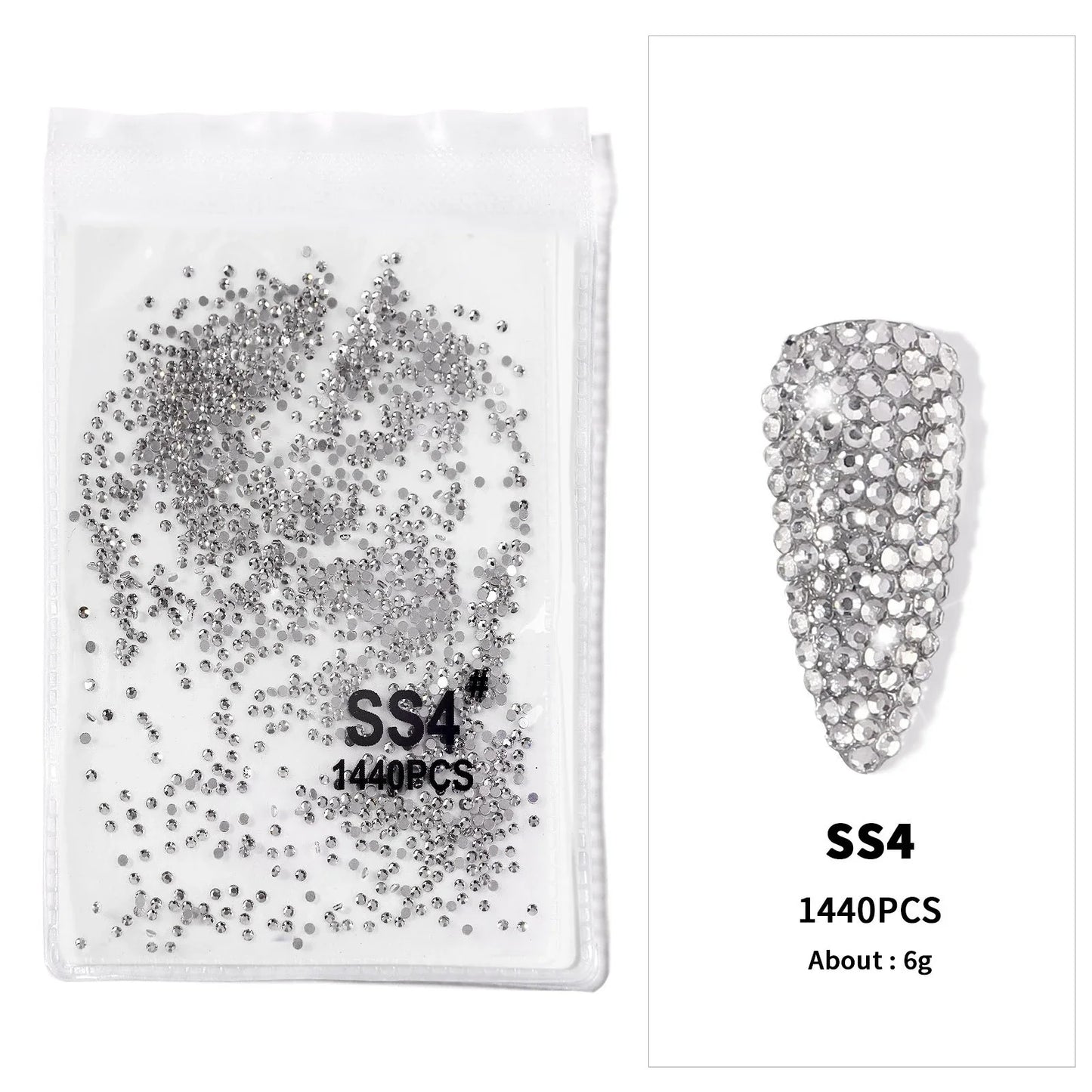 12-Grid 3D Glass AB Crystal Nail Art Rhinestones Kit – Flatback Round Beads with Tools for Nail Jewelry & Diamond Decoration