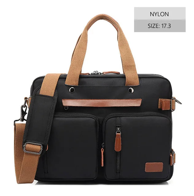 Convertible Laptop Backpack - 15.6/17.3 Inch Waterproof Nylon Travel & Business School Bag