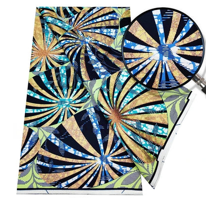 Original African Wax Print Fabric - 6 Yards 100% Cotton Nigerian Ankara Sewing Material for Women’s Dresses