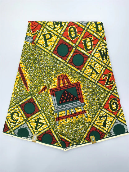 Guaranteed Original African Wax Fabric - 100% Cotton Real Ankara Print 6 Yards for Wedding Dresses & Sewing