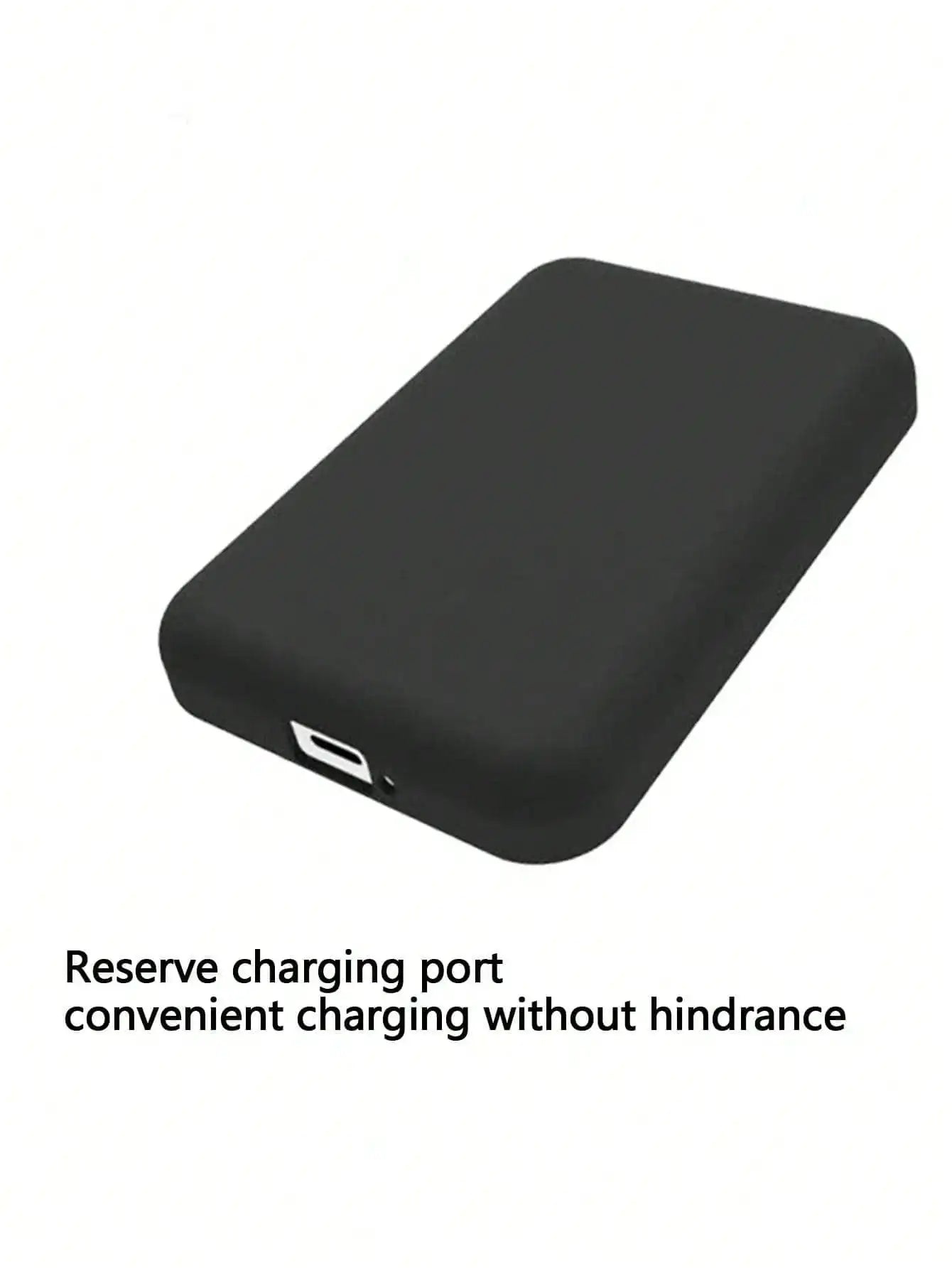 Black TPU Charging Case - Protective Cover for Apple MagSafe Wireless Power Bank