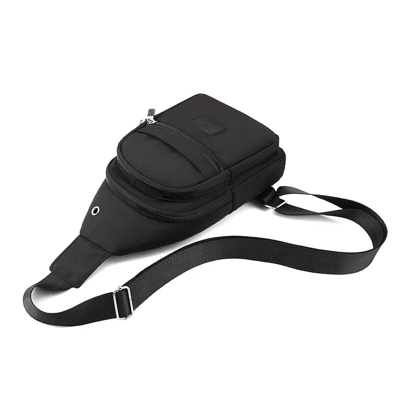 Women's Pure Color Nylon Chest Bag – Casual Shoulder & Crossbody Bag, Fashionable High-Quality Female Bag