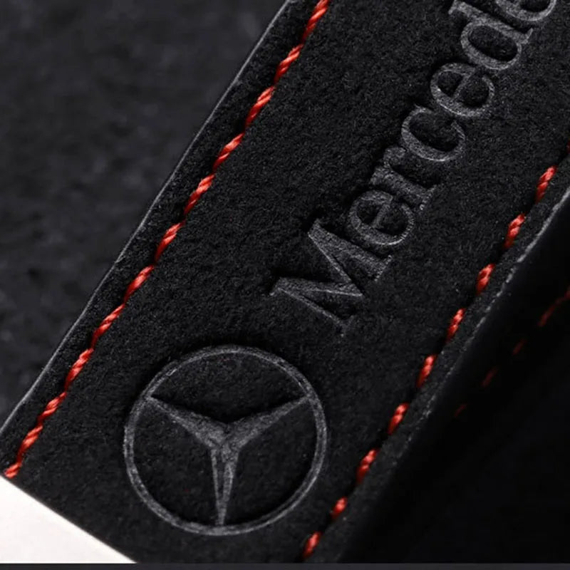 Suede Car Key Ring – Keychain Holder for Mercedes Benz W222/W210/W211/W124/W176/W203/W204/W212/W205/CLA/CLK/GLC/A200