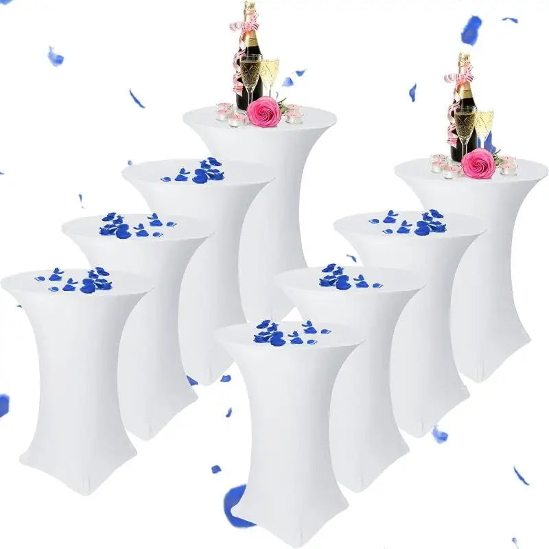 Spandex Round Tablecloth - Stretch Elastic Cocktail Table Cover for Wedding, Party, Hotel & Event Decor