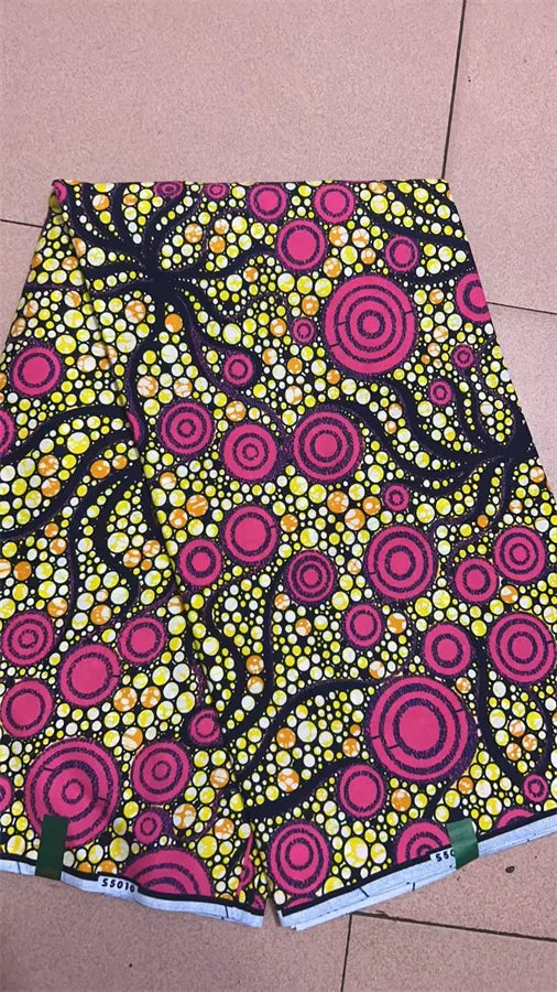 African Real Print Ankara Wax Fabric - Soft 100% Cotton Pagne 6 Yards