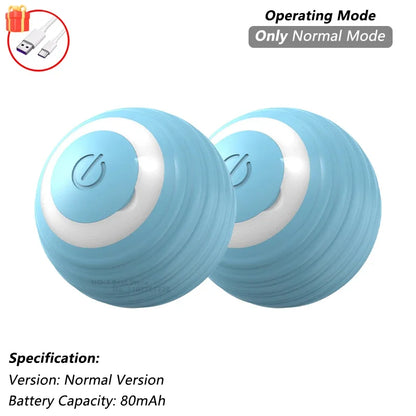 iLMH Smart Cat Interactive Ball Toy - Rechargeable Automatic Rolling Mouse Toy with Faux Tail for Pet Training & Play