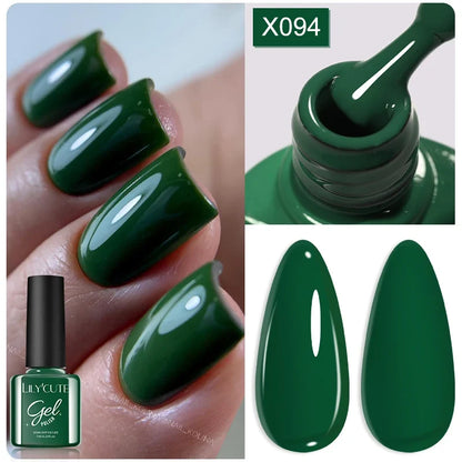 LILYCUTE Solid Color Gel Nail Polish 7ml - Semi-Permanent Soak Off UV LED Gel Varnish for Nail Manicure Art