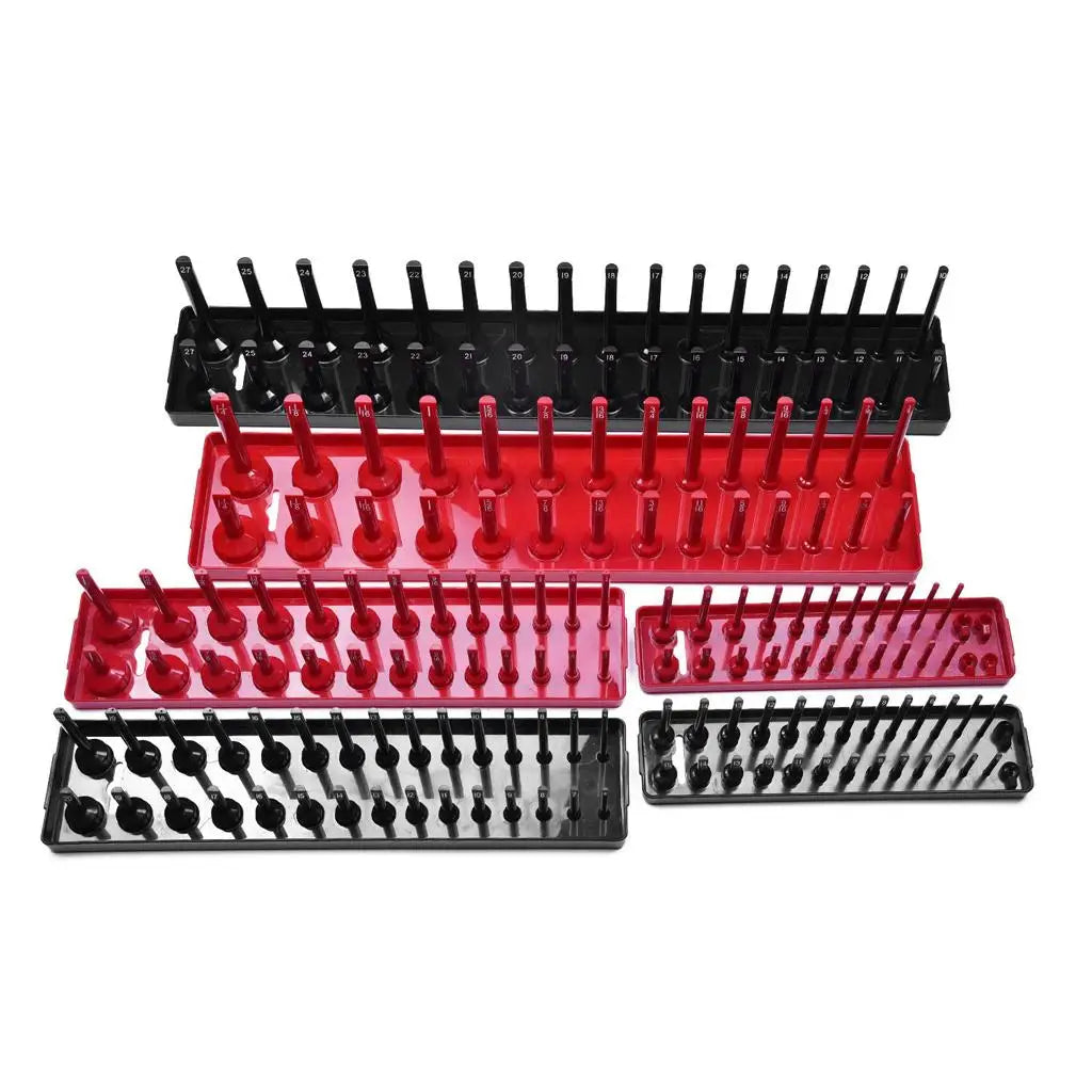 Socket Organizer Tray Rack - Metric & SAE 1/4 3/8 1/2 Inch Garage Tool Storage Holder