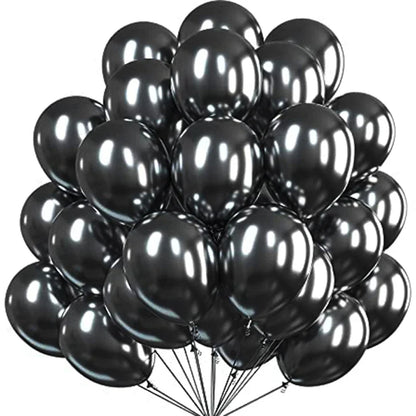 12 Inch Color Metal Confetti Balloons - Gold and Silver Round Latex Balloons for Anniversary, Wedding, and Birthday Party Decor