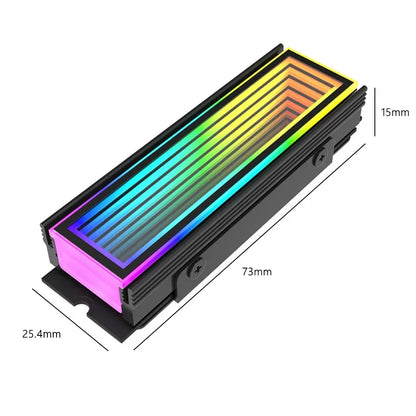 ARGB M.2 NVMe SSD Heatsink - 5V 3-Pin RGB Aluminum Cooler with Aura Sync Support