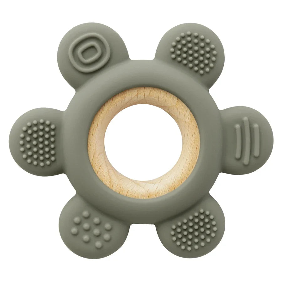 Baby Silicone Teether Necklace - Rudder Shape BPA Free Sensory Chewing Toy for Infant Teething Relief