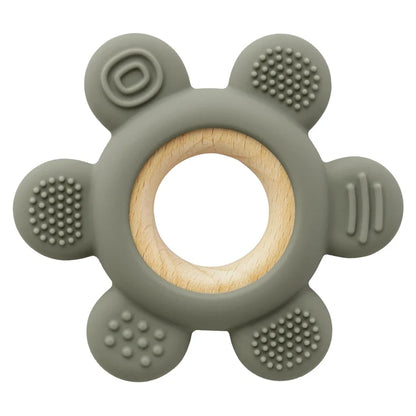 Baby Silicone Teether Necklace - Rudder Shape BPA Free Sensory Chewing Toy for Infant Teething Relief