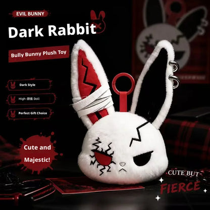 Gothic Bunny Plush Keychain - Kawaii Rabbit Bag Charm Bandage Design Pendant Car Ornament Gift