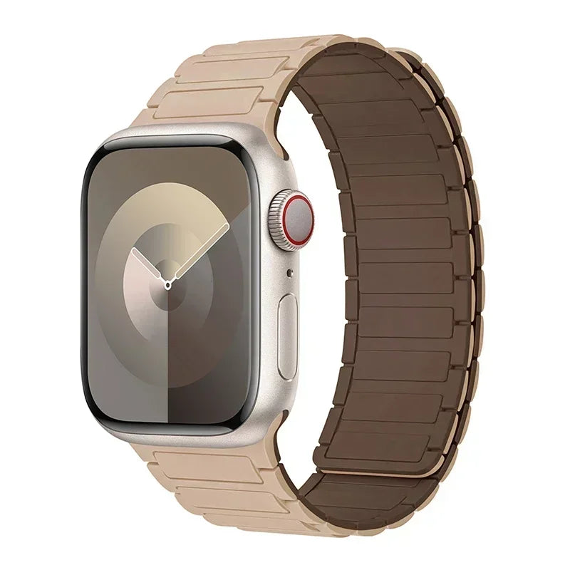 Magnetic Silicone Sports Band for Apple Watch — Fits Ultra 2 (49mm) & Series 9/8/7/6/5/4/SE/3 (38–45mm)