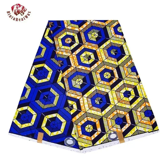 BintaRealWax Geometric Ankara Fabric - Polyester Sewing Cloth by the Yard FP6258
