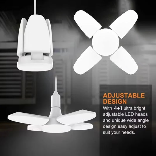 E27 Foldable Fan Shape LED Bulb – 85-265V Energy Saving Ceiling Light for Home, Garage, Warehouse & Living Room Lighting