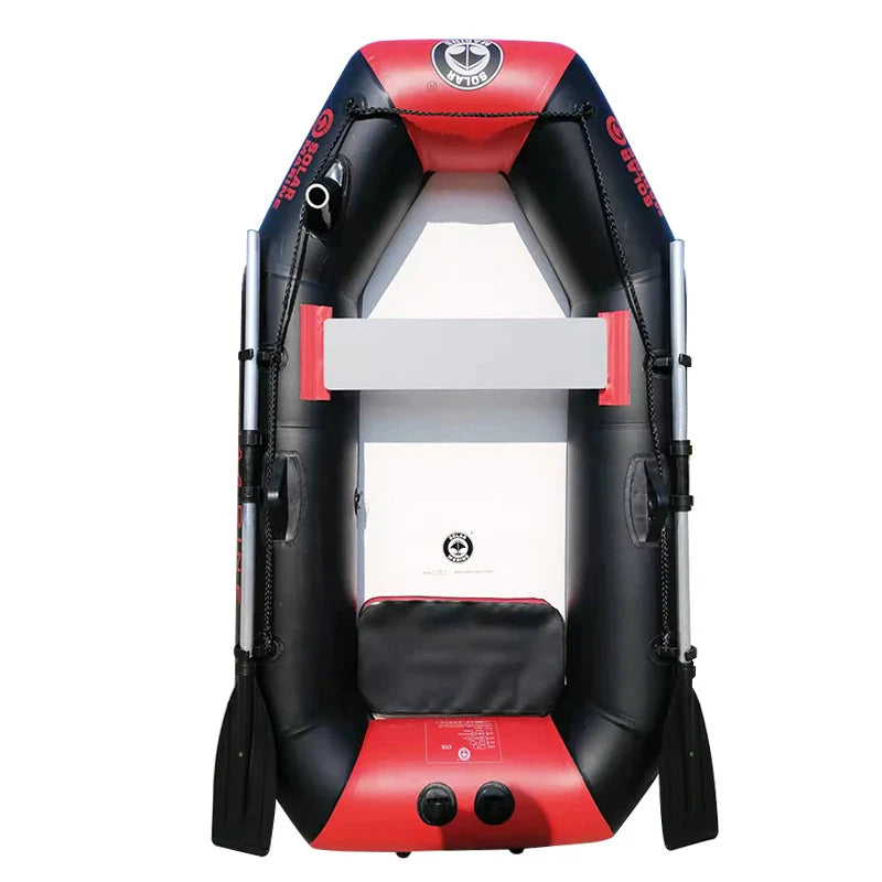 Solarmarine 2M Inflatable Boat – 2-Person PVC Fishing Kayak Canoe with Free Accessories for Surfing & Drifting