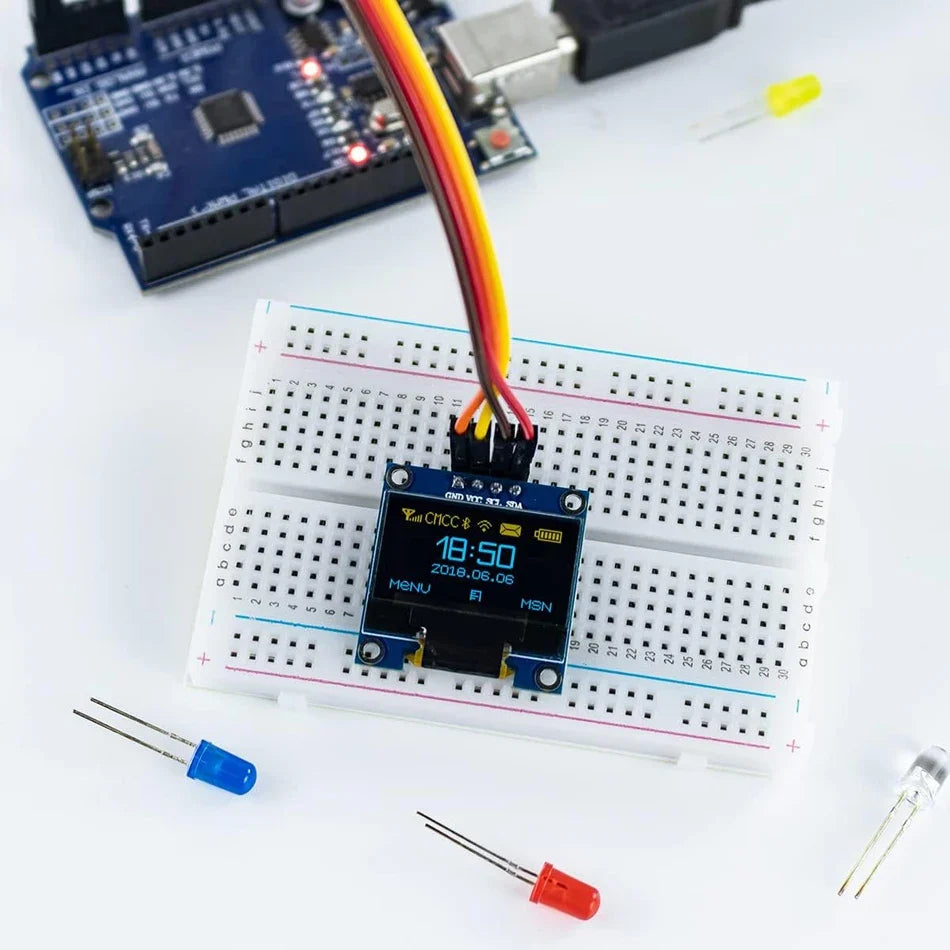 0.96-Inch OLED Display Module 128x64 I2C IIC - SSD1306 3.3V-5V Screen for Arduino ESP32 ESP8266