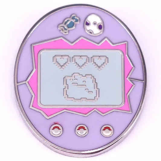 Cute Elf Tamagotchi Enamel Pin - Game Console Badge Brooch for Fans