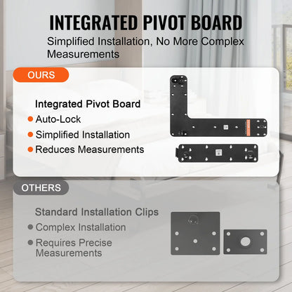 Full Size Wall Bed Hardware Kit - Heavy Duty Vertical Mechanical Lift Frame with Pneumatic Lever System for Guest Rooms