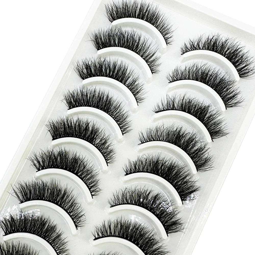 10 Pairs 3D Mink False Eyelashes – Natural Long & Short Fake Lashes Makeup Kit (38 Styles)