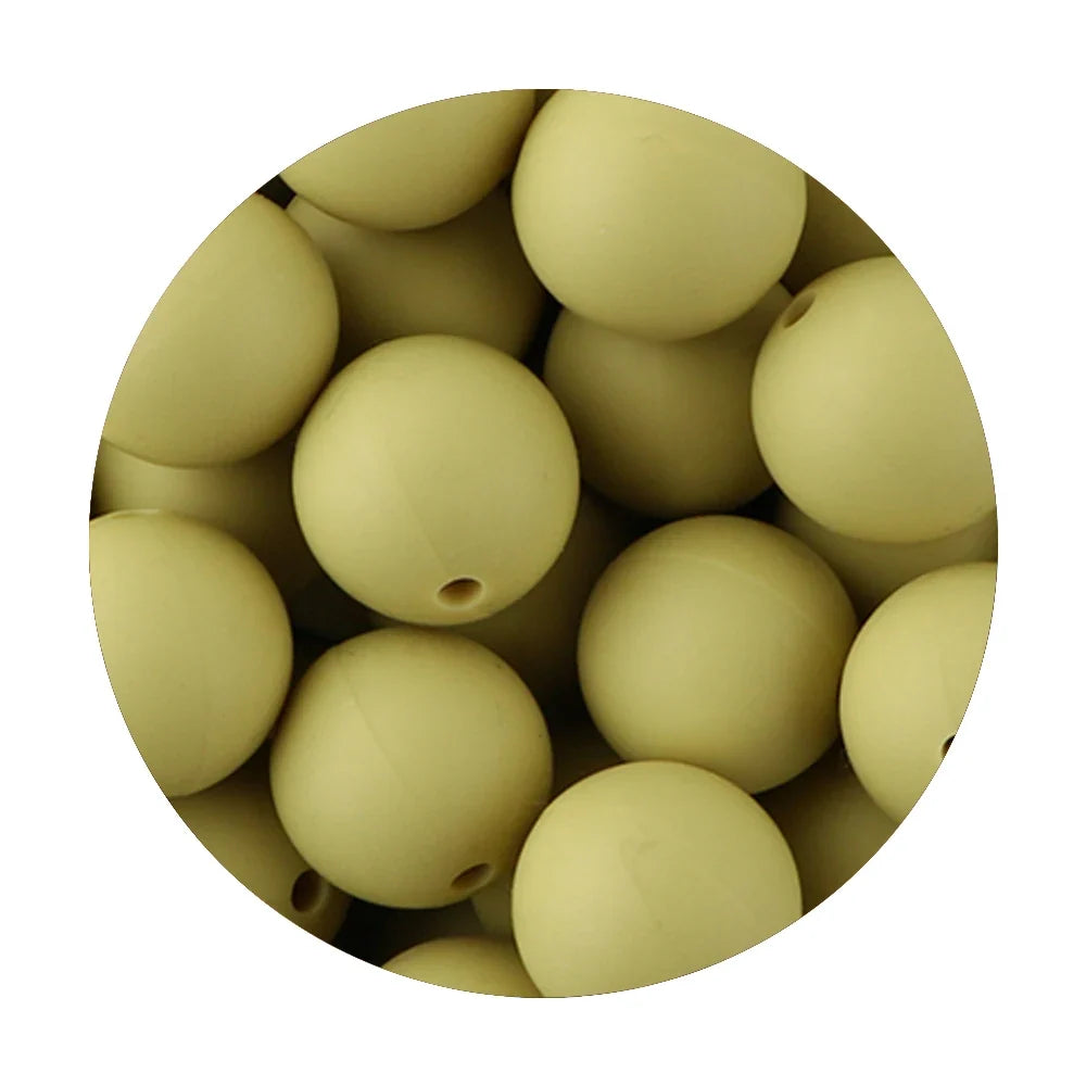 50Pcs Silicone Spacer Beads - 9/12/15mm Round Loose Beads for DIY Necklace Bracelet Jewelry Making