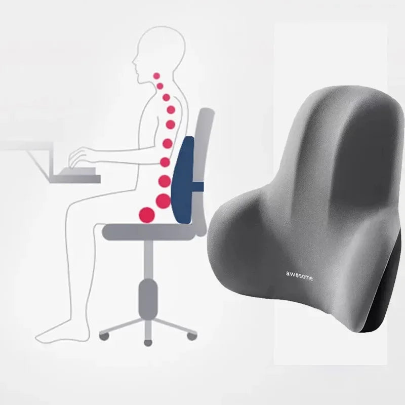 Memory Foam Lumbar Back Cushion – Multi-Functional Waist Support Pillow for Car, Office, Gaming Chairs & Postpartum Pain Relief