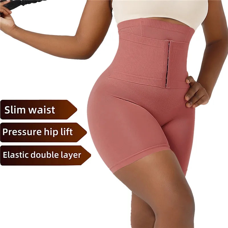 Women's Shapewear Tummy Control Shorts – High-Waisted Body Shaper Fajas with Hook Butt Lifter Slimming Underwear