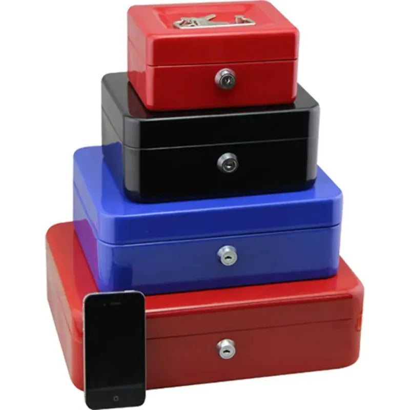 2025 Stainless Steel Petty Cash Money Box with Key Lock – Small Lockable Safe for Home Security & Decoration